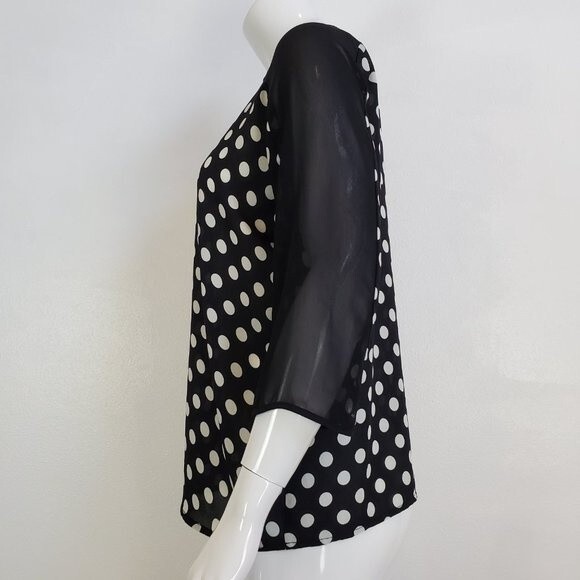 INC Black & White Polkadot Blouse - Picture 2 of 4